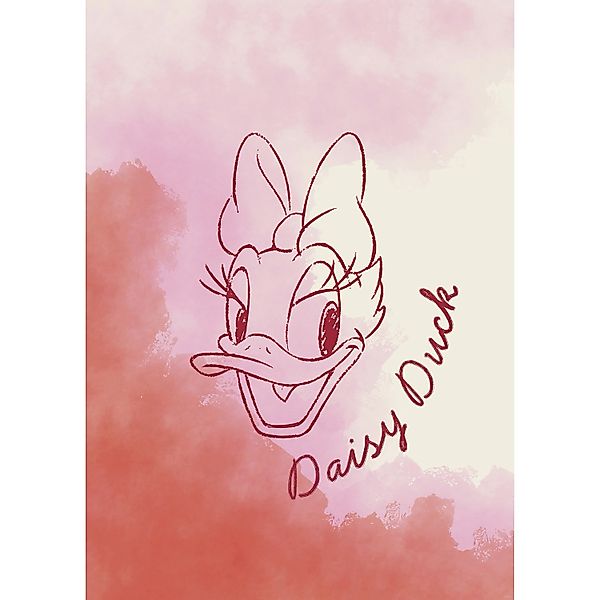 Komar Wandbild Disney Daisy Duck Watercolours 50 cm x 70 cm Rosa günstig online kaufen