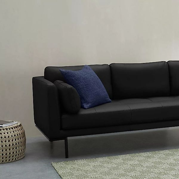 Harlow 3-Sitzer Sofa, Leder in Schwarz - MADE.com günstig online kaufen