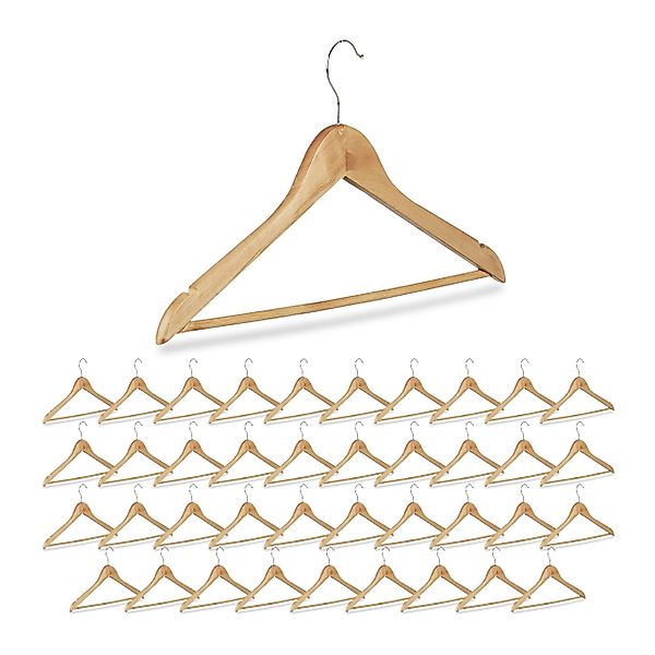 relaxdays Kleiderbügel Holz Kleiderbügel im 40er günstig online kaufen
