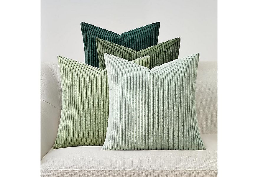 Topfinel Kissenbezüge 4er Set Kordsamt, flauschig Farbverlauf, Gestreift, k günstig online kaufen