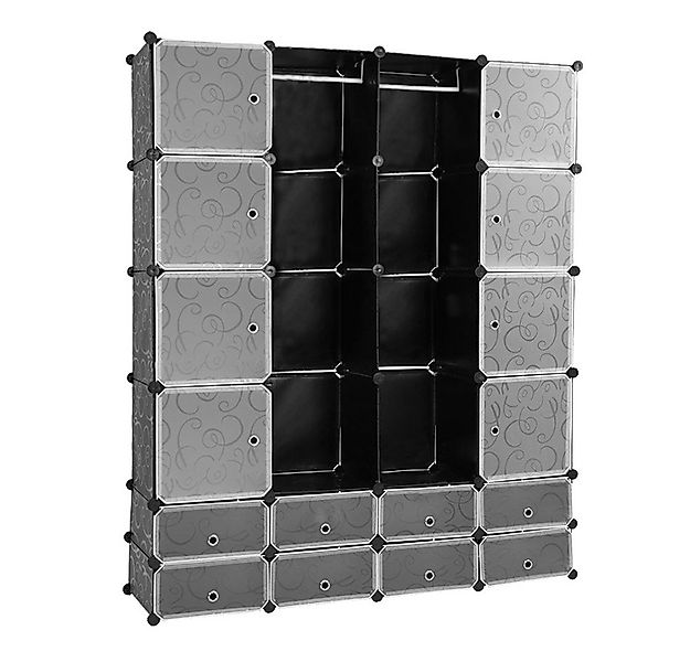 Clanmacy Kleiderschrank Kleiderschrank DIY Steckregal Set Regalsystem Kombi günstig online kaufen