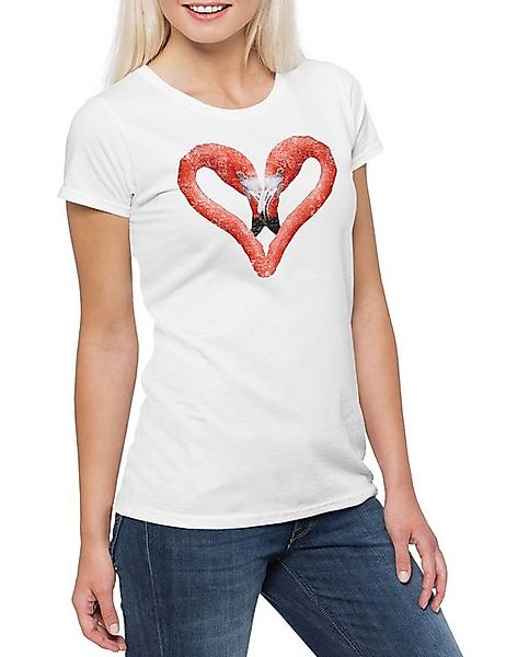 Urban Backwoods Print-Shirt Flamingo Heart I Damen T-Shirt Herz Love Liebe günstig online kaufen