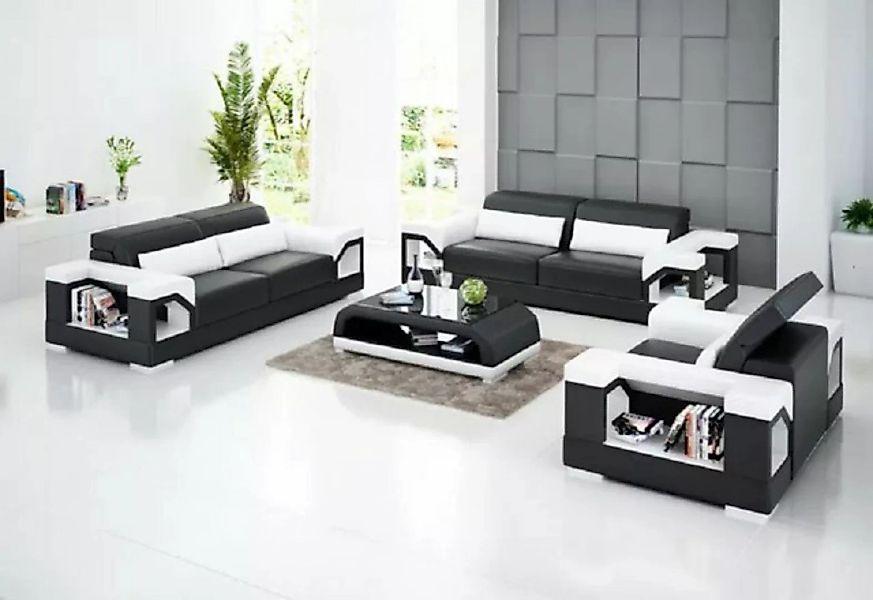 JVmoebel Sofa Couch 321 Sitzer Couchtisch Ledersofa Modernes Sofa Wohnlands günstig online kaufen