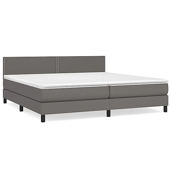 vidaXL Boxspringbett mit Matratze Grau 200x200 cm Kunstleder1389791 günstig online kaufen