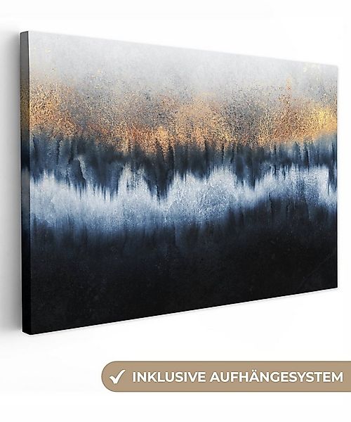 OneMillionCanvasses® Leinwandbild Abstrakt - Gold - Luxus - Blau, Fotodruck günstig online kaufen
