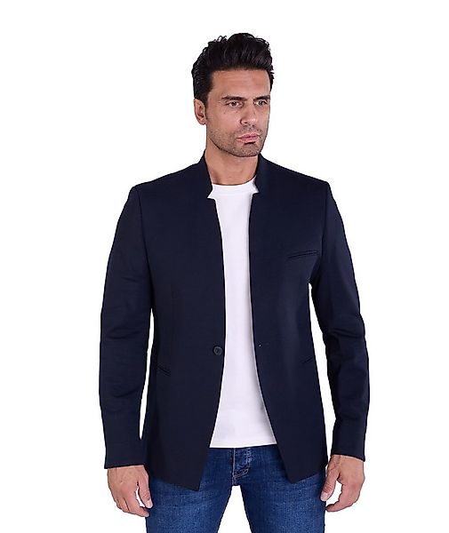 Denim Distriqt Jerseysakko Herren Slim Fit Stehkragen Sakko günstig online kaufen