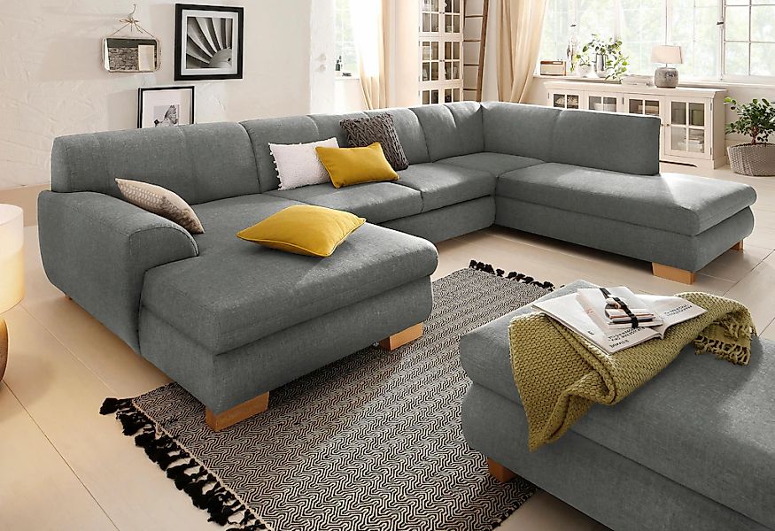 Home affaire Wohnlandschaft "Nika zeitlos und elegant, viel Platz, U-Form", günstig online kaufen