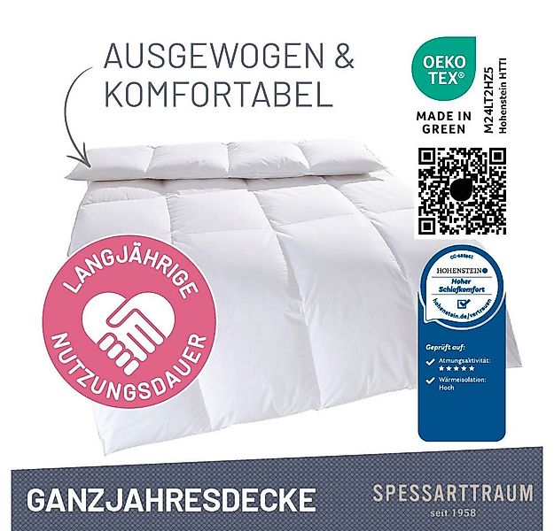 SPESSARTTRAUM Daunenbettdecke + 3-Kammer-Kopfkissen Exklusiv, 2-tlg, herges günstig online kaufen