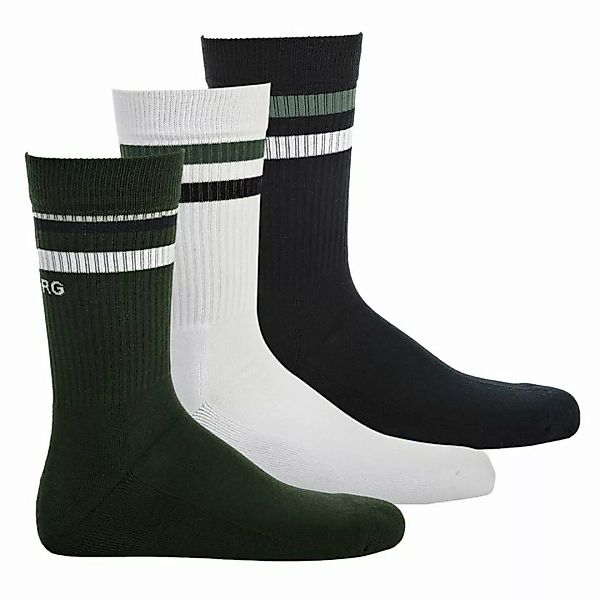 BJÖRN BORG Unisex Socken - BB Double Stripe, Ankle Crew, 3er Pack günstig online kaufen