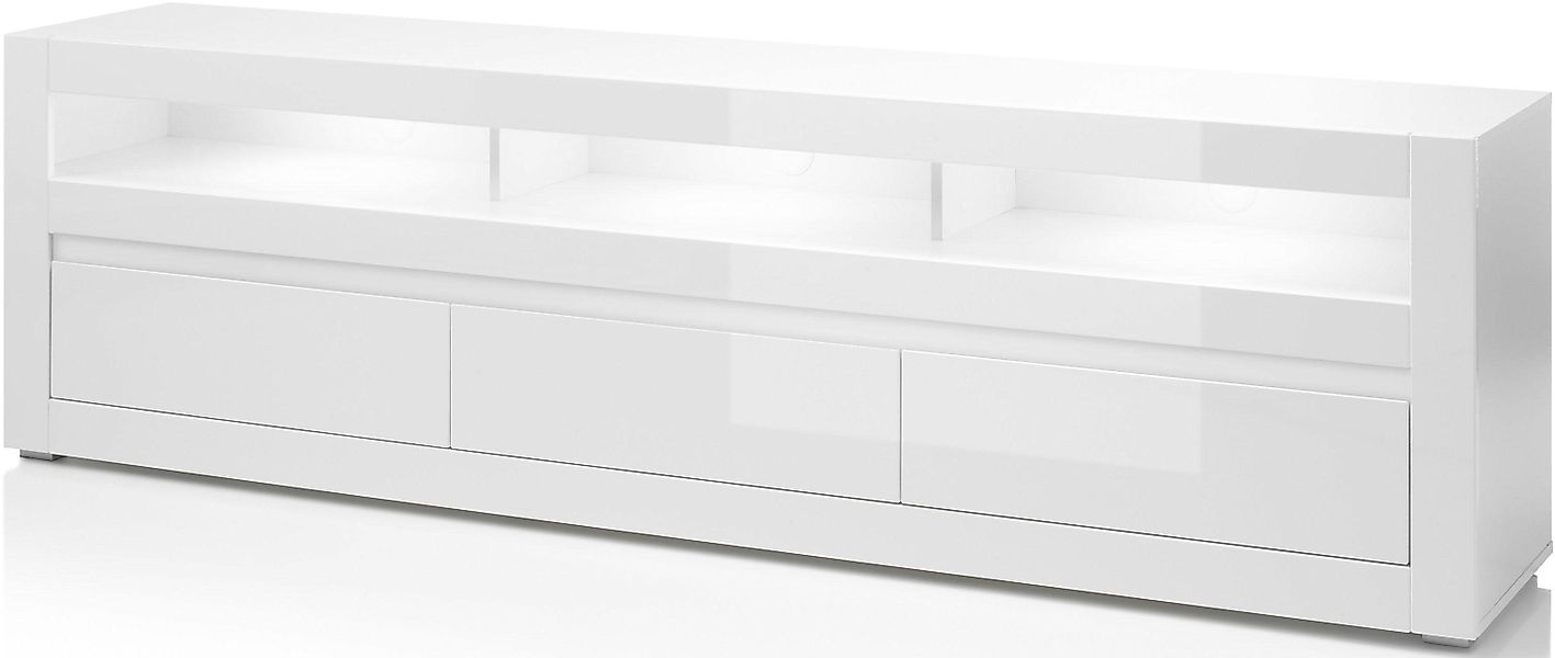 INOSIGN Lowboard "Carat", Breite 217 cm, Zierleiste 1x betonfarben und 1x w günstig online kaufen