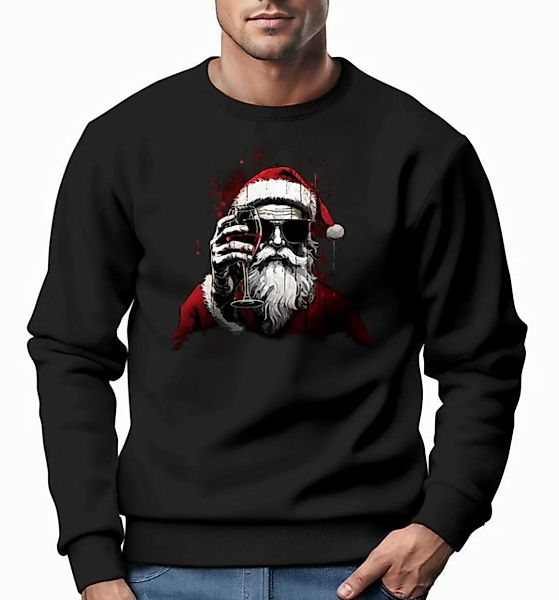 MoonWorks Sweatshirt Sweatshirt Herren Weihnachten Weihnachtsmann Alkohol W günstig online kaufen