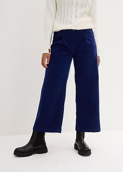 bonprix Cordhose aus Stretchcord, lockere Passform, hoher Bund, 7/8-Länge günstig online kaufen