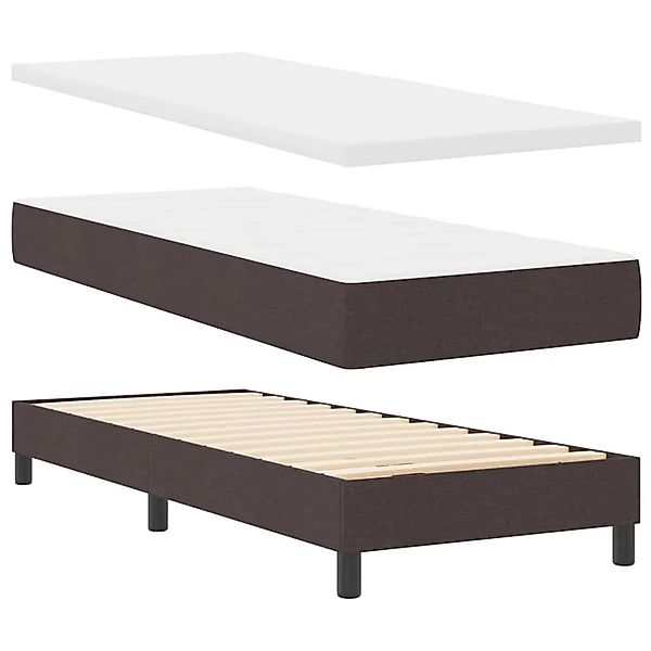 vidaXL Boxspringbett mit Matratze Dunkelbraun 80 x 200 cm Stoff 3340055 günstig online kaufen