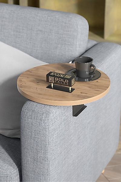 en.casa Beistelltisch, für Sofa-Armlehnen 10–30 cm, rund 89322113 günstig online kaufen