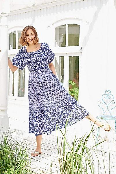 Himalaya Clothing Sommerkleid Kleid Damen mit floralem Patchwork und Puffer günstig online kaufen