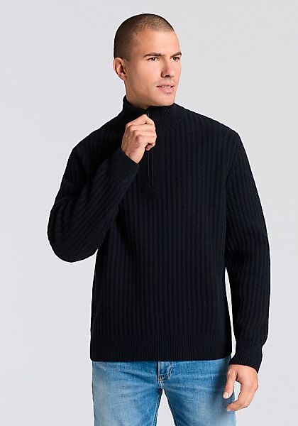 BOSS ORANGE Strickpullover "Kwinter" Troyer-Kragen, Rippstrick, relaxed fit günstig online kaufen