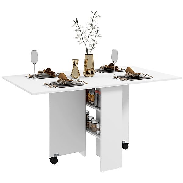 HOMCOM Klappbarer Tisch mit Rollen, Design Esstisch, Platzsparend, Modernes günstig online kaufen