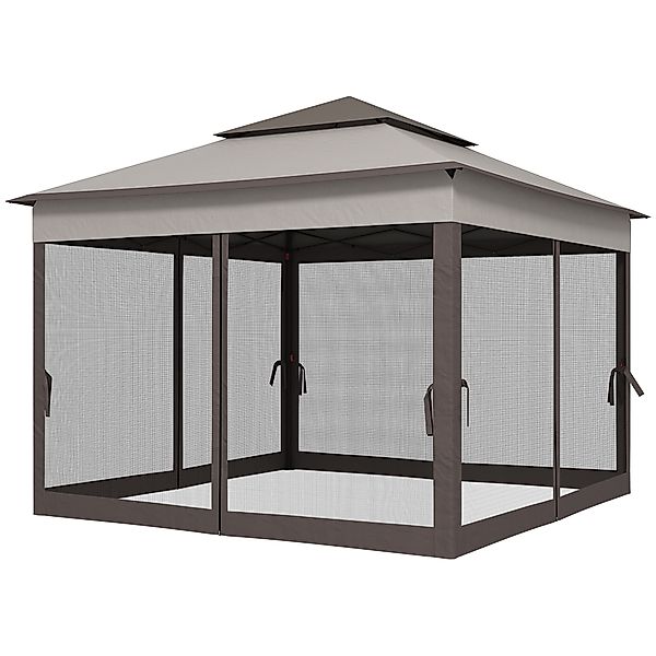 Outsunny Faltpavillon Gartenzelt mit Seitenwänden Pop-up-Zelt 3,25 x 3,25 x günstig online kaufen