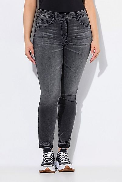 Ulla Popken 5-Pocket-Jeans Jeans Sarah Fransensaum schmales Bein Komfortbun günstig online kaufen