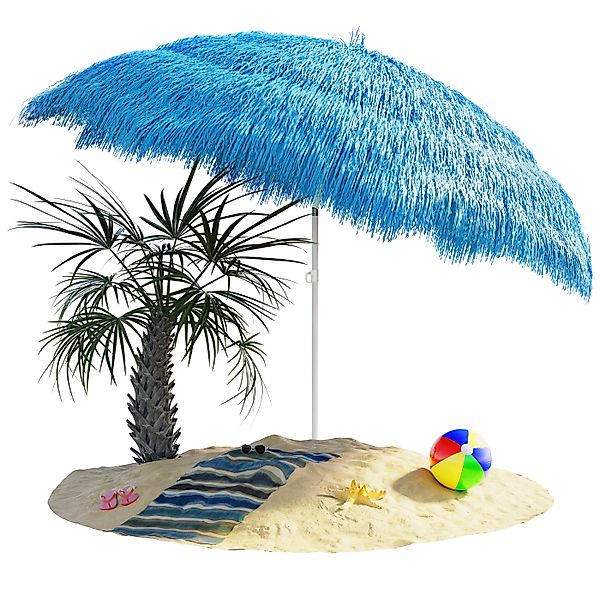 Sonnenschirm Hawaii Blau Ø160cm UV-Schutz 30+ günstig online kaufen