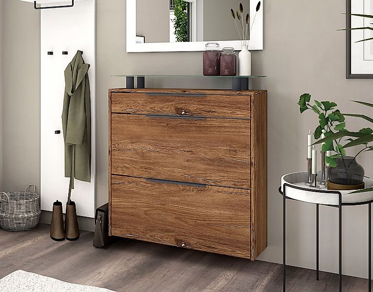 borchardt Möbel Schuhschrank "Tom, Hängeschrank mit Glasablage und Metallgr günstig online kaufen