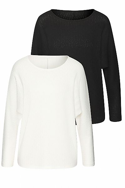 Vivance Langarmshirt "in modischer Struktur-Optik" 2er-Pack, aus pflegeleic günstig online kaufen