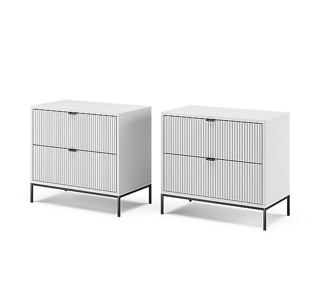 Vicco Nachtschrank Eliza, Weiß, 2er Set günstig online kaufen