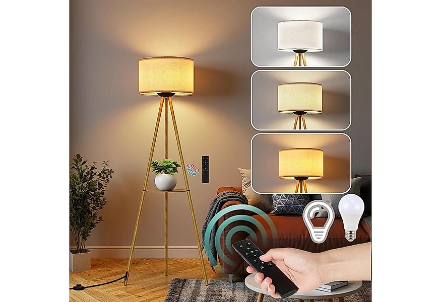 TLGREEN Stehlampe Dimmbar mit Fernbedienung & Ablage, 3 Farbtemperaturen, T günstig online kaufen