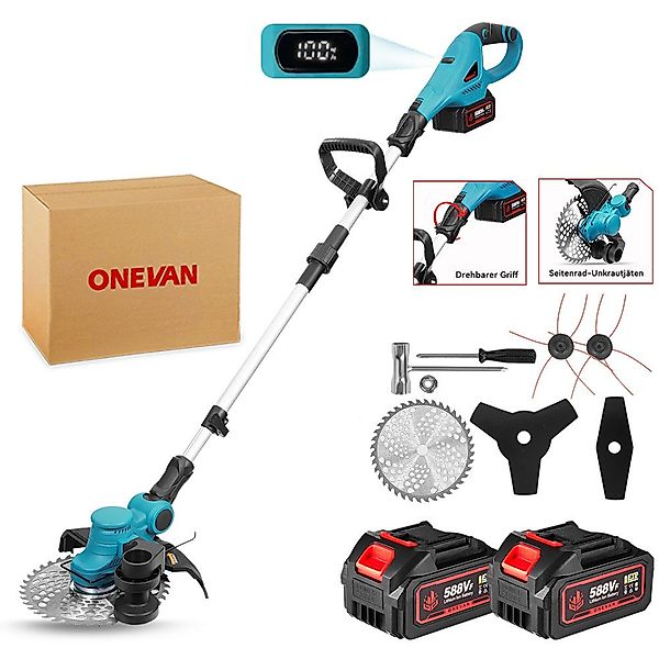 ONEVAN Akku-Rasentrimmer Bürstenloser Elektro Rasentrimmer mit günstig online kaufen
