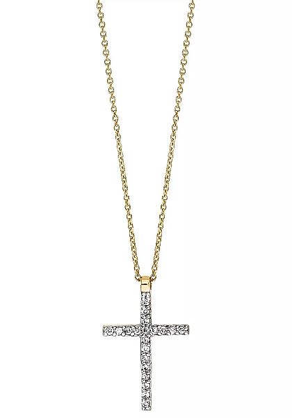Julie Julsen Gold Kreuzkette "Halskette CROSS, KREUZ, JJGNE01015.DI" günstig online kaufen