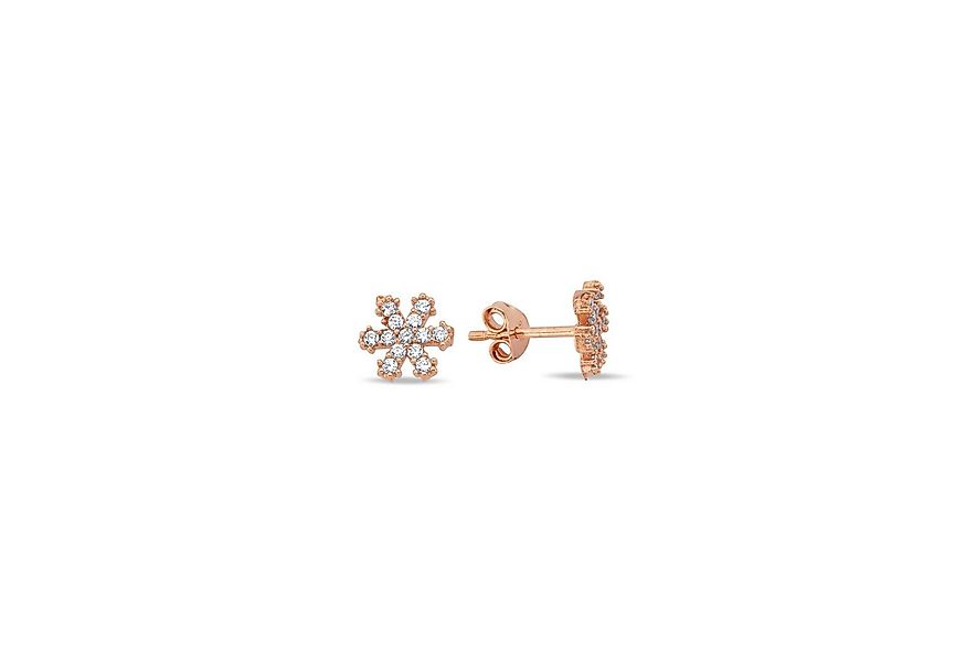 Nisan Ohrring-Set, Ohrstecker, 925er Silber, Roségold, Zirkonia, Schneefloc günstig online kaufen