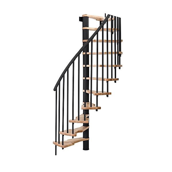Minka Spindeltreppe Metallica Smart Buche-Schwarz 130 cm Raumhöhe bis 305 c günstig online kaufen