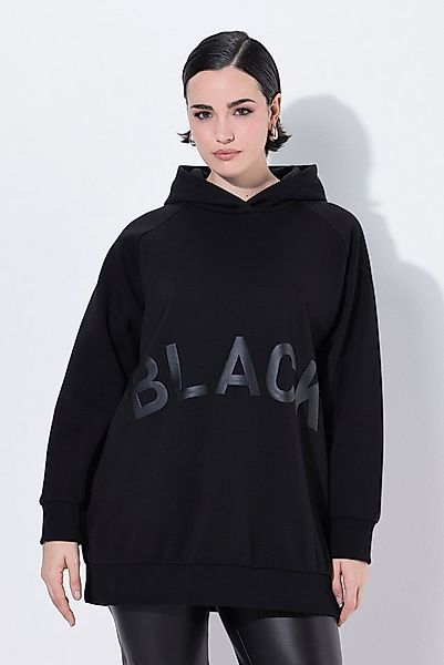 Ulla Popken Sweatshirt Hoodie Black-Schriftzug oversized Kapuze günstig online kaufen