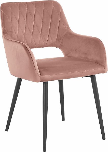 Leonique Esszimmerstuhl "Franca" (Set) 2 Stk. Veloursstoff Sitz in Samtvelo günstig online kaufen