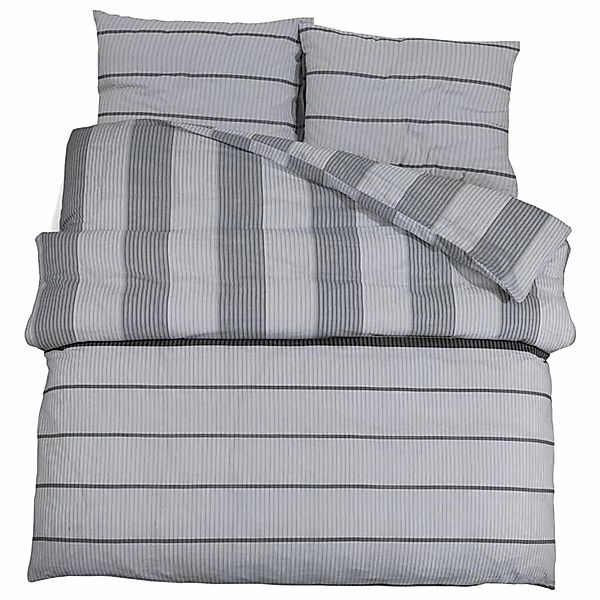 vidaXL Bettwäsche-Set Grau 260x240 cm Baumwolle 136438 günstig online kaufen