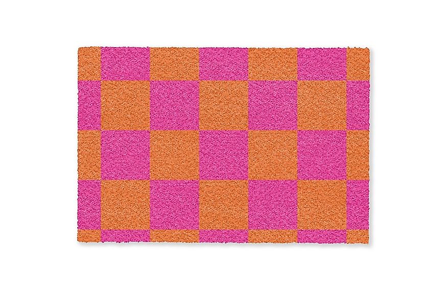 MuchoWow Fußmatte Schachbrettmuster - Orange - Rosa - Blöcke, Rechteckig, i günstig online kaufen