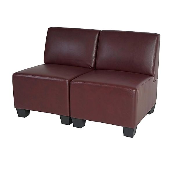 MCW 2-Sitzer Moncalieri Rot-Braun ohne Armlehnen günstig online kaufen