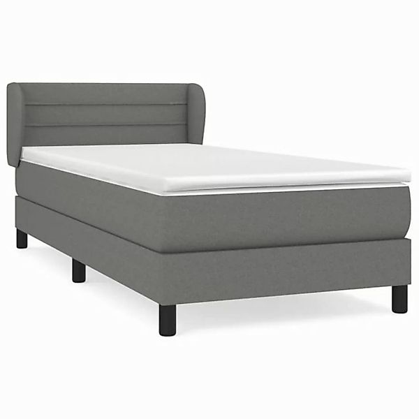 furnicato Bett Boxspringbett mit Matratze Dunkelgrau 90x200 cm Stoff (1-tlg günstig online kaufen