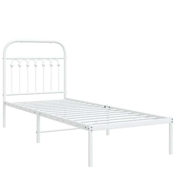 vidaXL Bettgestell mit Kopfteil Metall Weiß 80x200 cm 376640 günstig online kaufen