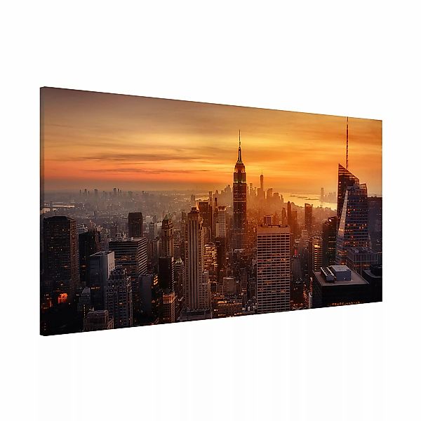 Magnettafel - Querformat 2:1 Manhattan Skyline Abendstimmung günstig online kaufen