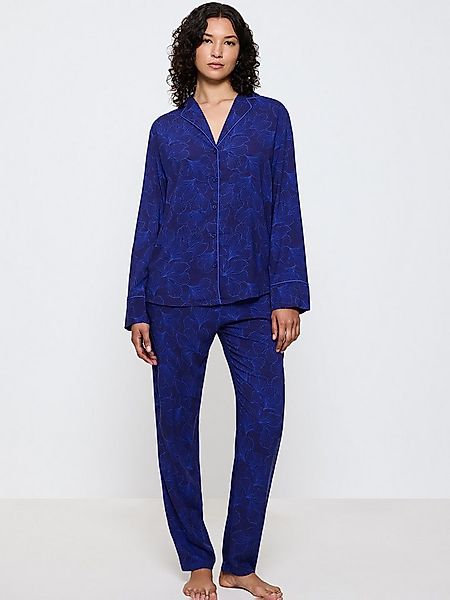 Triumph Pyjama Boyfriend Fit (2 tlg) entspannte Passform - Paspelierung - a günstig online kaufen