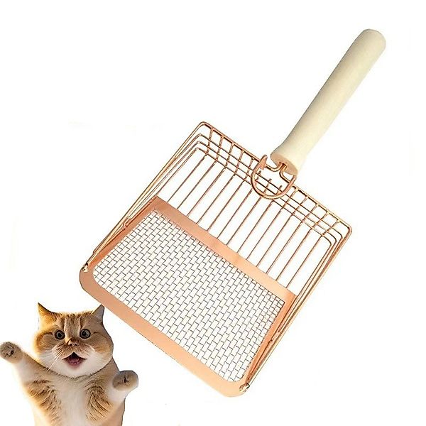 Coonoor Schaufel Metall-Katzenstreuschaufel mit Holzgriff, Robuste günstig online kaufen
