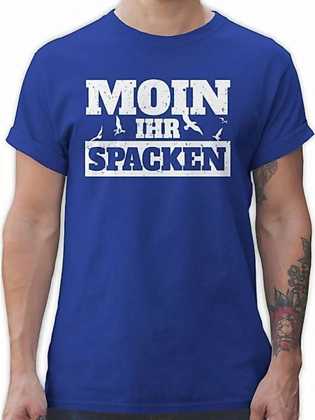 Shirtracer T-Shirt Moin ihr Spacken - weiß - Sprüche Statement mit Spruch - günstig online kaufen
