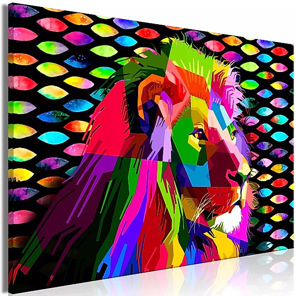 Wandbild - Rainbow Lion (1 Part) Wide günstig online kaufen