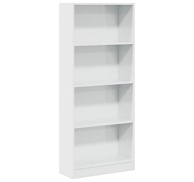 vidaXL Bücherregal Bücherregal Hochglanz-Weiß 60x24x143 cm Holzwerkstoff, 1 günstig online kaufen