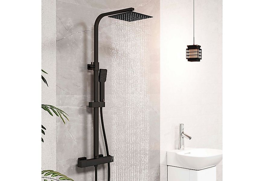Aica Sanitär Duschsystem Thermostat Duschset Edelstahl mit Regendusche & Ha günstig online kaufen