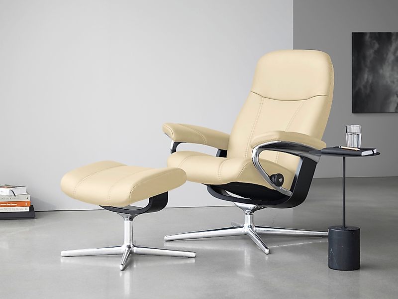 Stressless "Consul" Set, Relaxsessel mit Hocker, mit Hocker, mit Cross Base günstig online kaufen