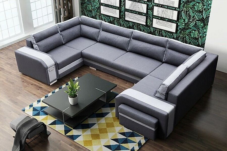 JVmoebel Ecksofa XXL Wohnlandschaft Sofa Couch Polster Garnitur U-Form Ecke günstig online kaufen