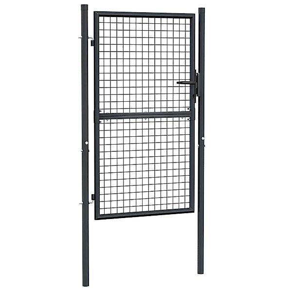 vidaXL Gitter-Gartentor Verzinkter Stahl 100 x 150 cm Grau 145773 günstig online kaufen