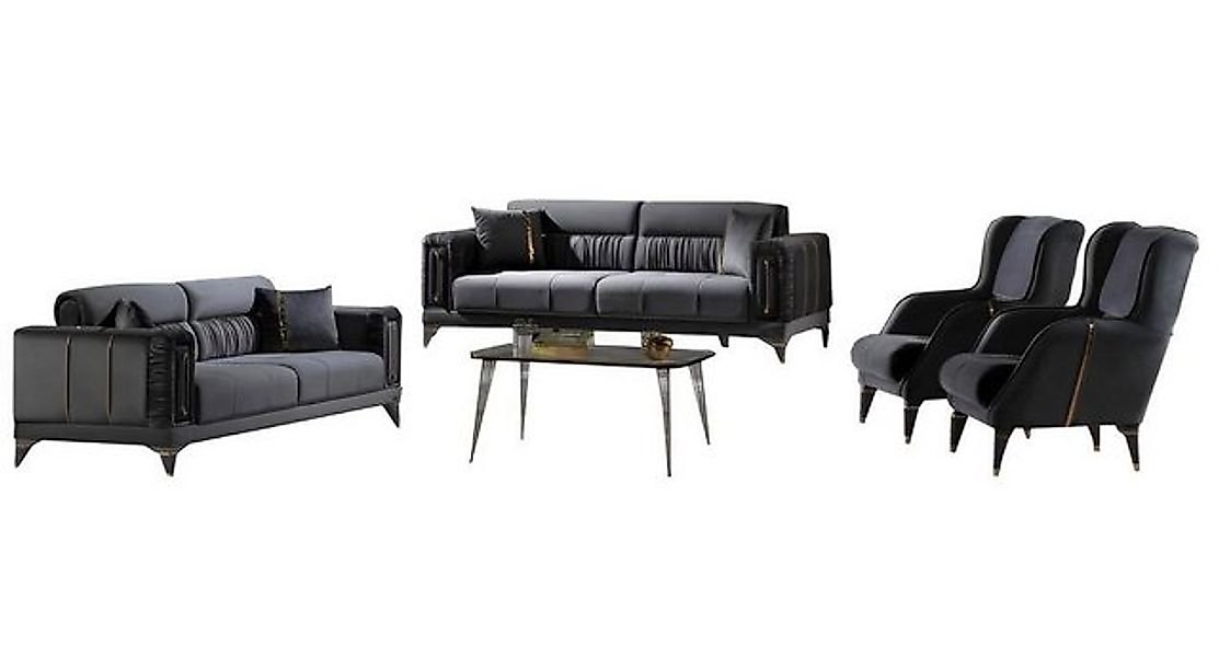 JVmoebel Sofa Wohnzimmermöbel Set Sofa 3+3+1+1 Sitzer Moderne Wohnzimmermöb günstig online kaufen
